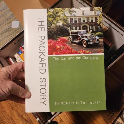 Box lot of Cars Books Paper Maps The Packard Story