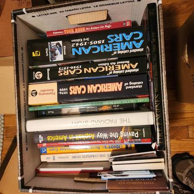 Box lot of Cars Books Paper Maps The Packard Story