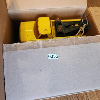 Lot of Vintage Tonka Trucks, Tow Truck, Dump, Car Carrier, mini Van, Buddy L Stake bed Truck