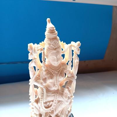 VERY DETAILED, HAND CARVED HINDU GODDESS