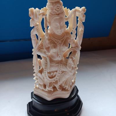 VERY DETAILED, HAND CARVED HINDU GODDESS