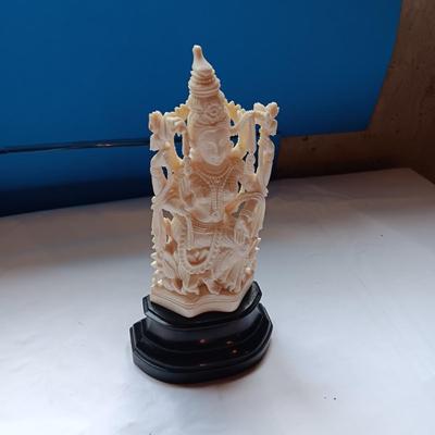VERY DETAILED, HAND CARVED HINDU GODDESS