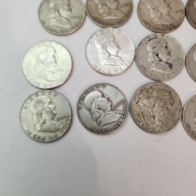 20 Ben Franklin .50 cent Half Dollar Coins Mixed Dates