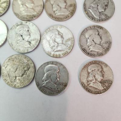 20 Ben Franklin .50 cent Half Dollar Coins Mixed Dates