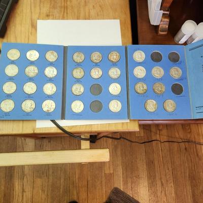 30 Silver Ben Franklin .50 cent Half Dollar Silver Coins in Album