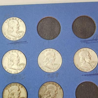 30 Silver Ben Franklin .50 cent Half Dollar Silver Coins in Album