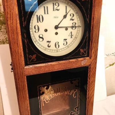 Lot #87 Ridgeway Wall Clock - Oak Finish