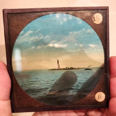 Lot #90 Wooden Box Full of Glass Magic Lanterns Slides/Sets