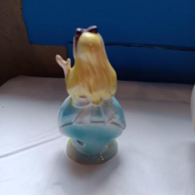 WALT DISNEY PRODUCTIONS ALICE IN WONDERLAND AND 3 OTHER VINTAGE FIGURINES