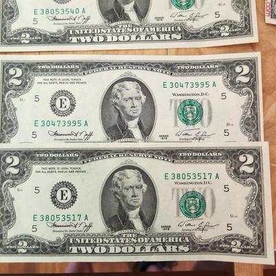 United States Currency $5 Dollar ***Red Seal *** $2 Dollar Bills $1 Dollar