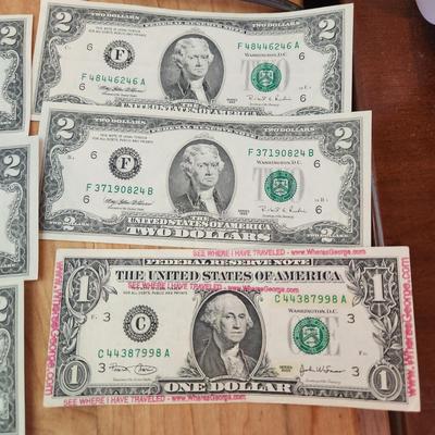 United States Currency $5 Dollar ***Red Seal *** $2 Dollar Bills $1 Dollar