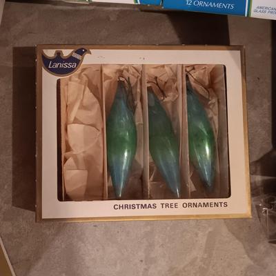 LARGE ASSORTMENT OF GLASS ORNAMENTS, CANDOLIERS AND MORE