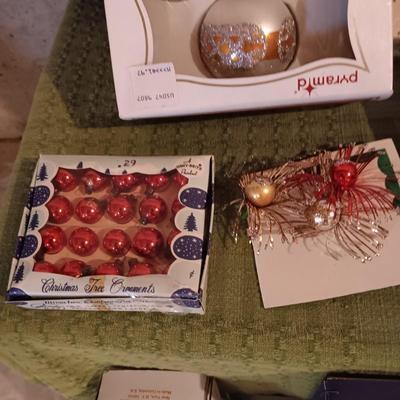LARGE ASSORTMENT OF GLASS ORNAMENTS, CANDOLIERS AND MORE