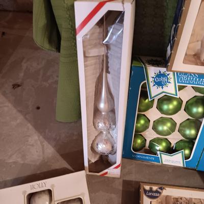 LARGE ASSORTMENT OF GLASS ORNAMENTS, CANDOLIERS AND MORE