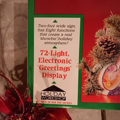 TALL CLOTH BANNER AND OTHER CHRISTMAS DECORATIONS
