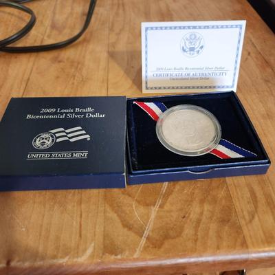 Louis Braille United States $1 One Dollar 90% Silver Coin
