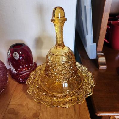 Collectible Lot of Colorful Glass Fenton, Eagle Bell