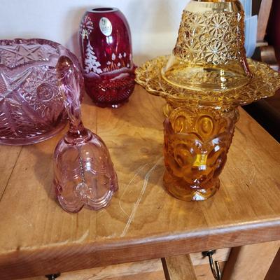 Collectible Lot of Colorful Glass Fenton, Eagle Bell
