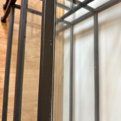 Modern Black Metal & Tempered Glass 3-Piece Display Shelf Unit