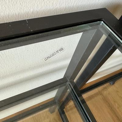 Modern Black Metal & Tempered Glass 3-Piece Display Shelf Unit
