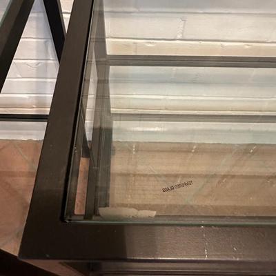 Modern Black Metal & Tempered Glass 3-Piece Display Shelf Unit