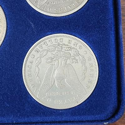 Lot of 5 Morgan Sliver Dollars in Case