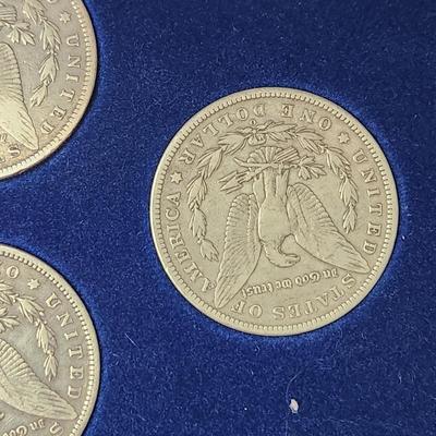 Lot of 5 Morgan Sliver Dollar Coins w Case