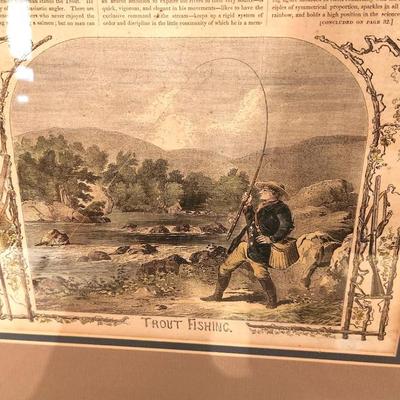 Lot #96 Gleason's PIctorial Cover - July 1853 - Trout Fishing