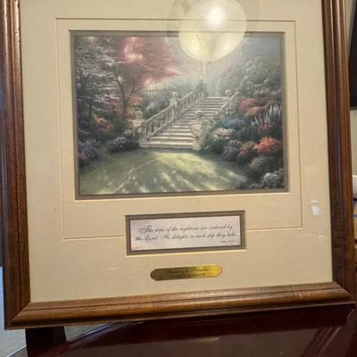 Framed print of "Stairway to Paradise" by Thomas Kinkade.