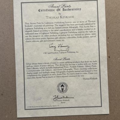 Framed print of "Stairway to Paradise" by Thomas Kinkade.