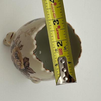 Vintage Hand Painted Porcelain Three Legged Pedestal Egg Vase