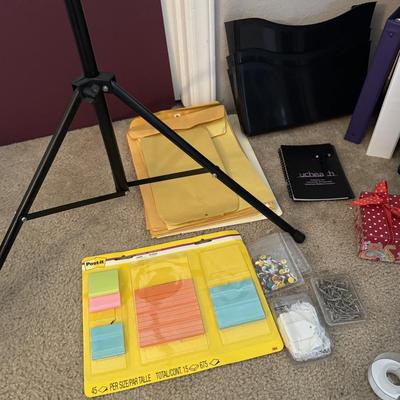 Office supplies with a tripod.