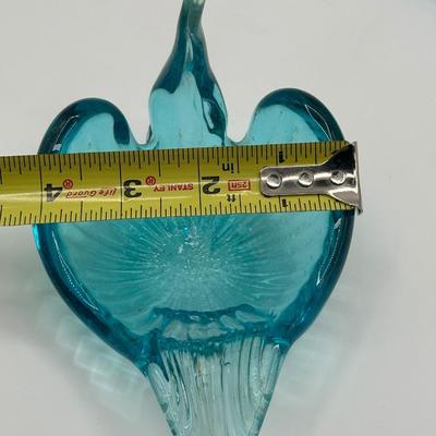 Vintage Aqua Blue Art Glass Nesting Swans Trinket Dishes Set of 3