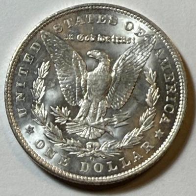 1904-O UNCIRCULATED CONDITION MORGAN SILVER DOLLAR COIN #8 AS PICTURED.