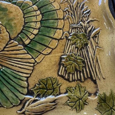 Studio art pottery turkey platter