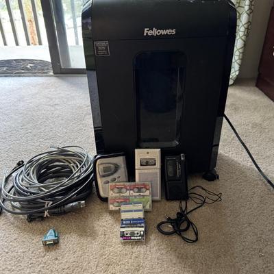 Paper shredder, tapes, recorders and more.