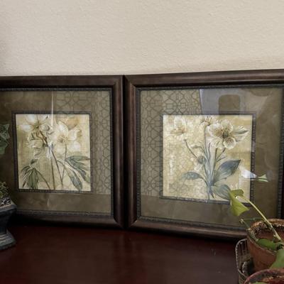 The artworks in the image is a floral print titled "Captive Beauty" by artist Dennis Carney.
