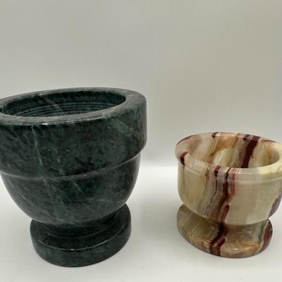 Stone Mortar & Pestle Sets – Green Marble & Multicolor Onyx