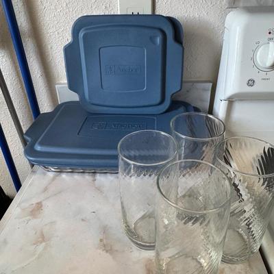 Anchor Hocking glass baking dish with a lid.