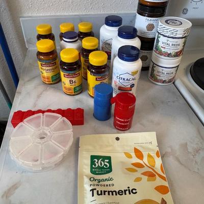 Various supplements, vitamins.