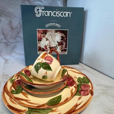 Franciscan Apple dinnerware collection, which is a popular earthenware pattern introduced in 1940.
