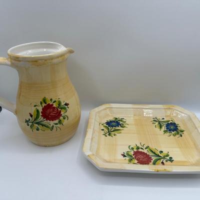 Ceramica Due Torri Pitcher & Platter - Made in Italy