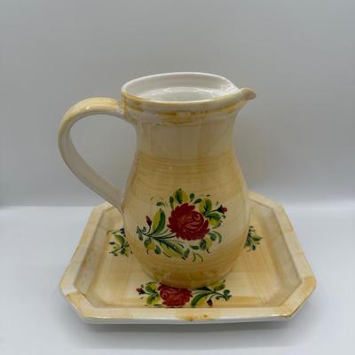 Ceramica Due Torri Pitcher & Platter - Made in Italy