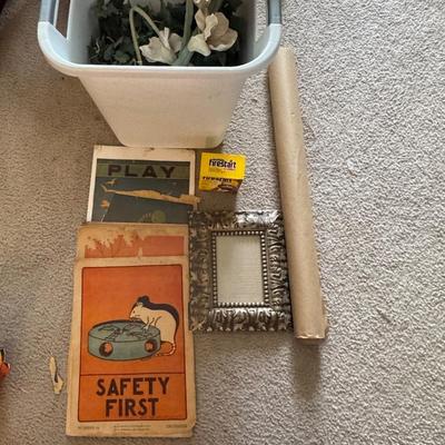 Vintage "Safety First" Posters And other miscellaneous items.