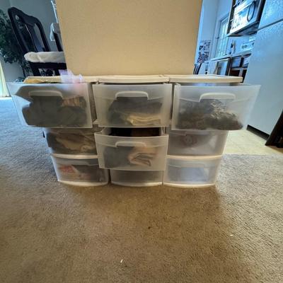 Sterilite 3-Drawer Carts, commonly used for storage and organization and variety of Fabrics.