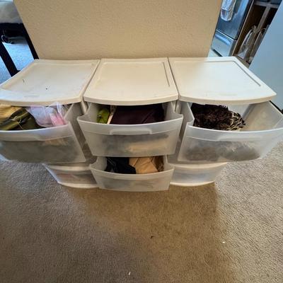 Sterilite 3-Drawer Carts, commonly used for storage and organization and variety of Fabrics.