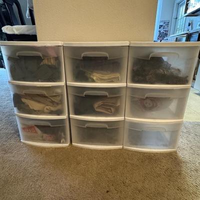 Sterilite 3-Drawer Carts, commonly used for storage and organization and variety of Fabrics.