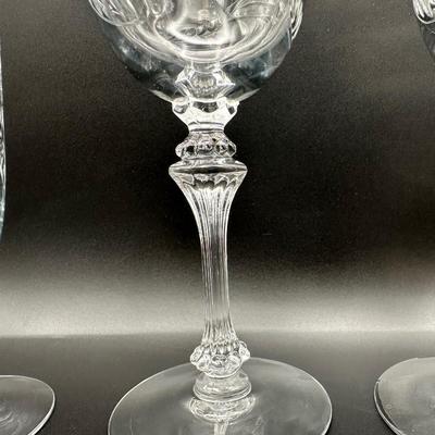 Etched Crystal Stemware with Ornate Stem