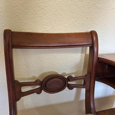 Vintage Telephone Gossip Bench with Side Table & Shelf