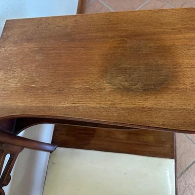 Vintage Telephone Gossip Bench with Side Table & Shelf